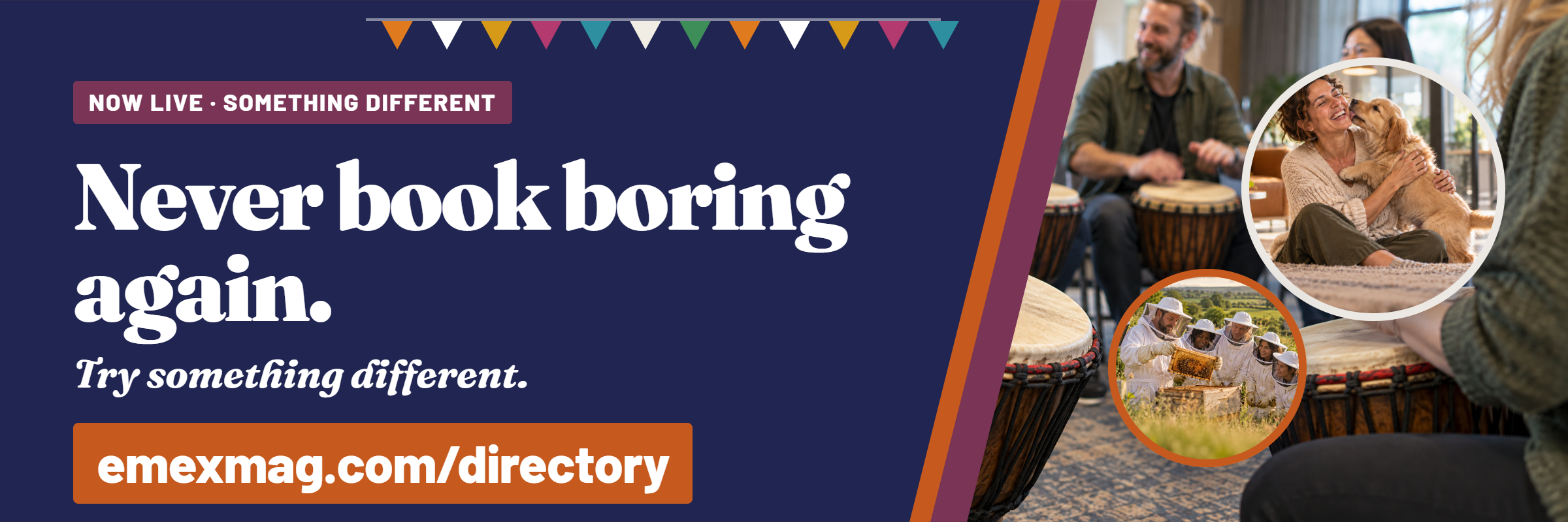 Now live: the EmEx Something Different directory. Never book boring again. Try something different at emexmag.com/directory.